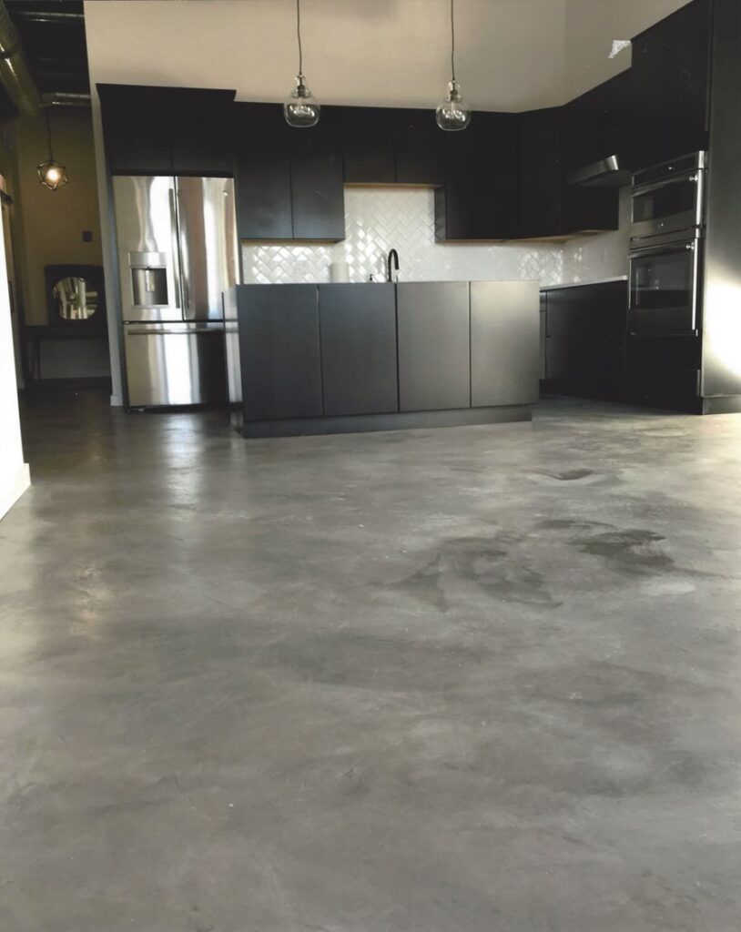 kitchen microtopping floor in Austin, Tx