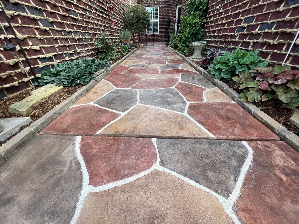 stained concrete walkway in Austtin, TX