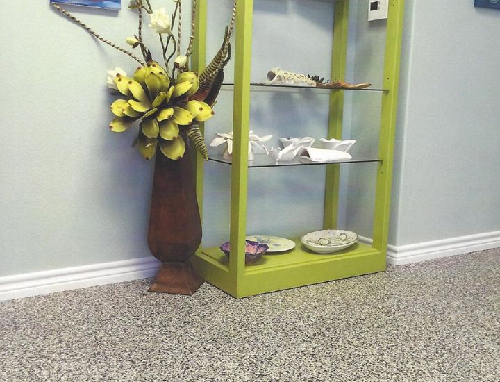 Polyaspartic concrete flooring hallway in Austin, TX