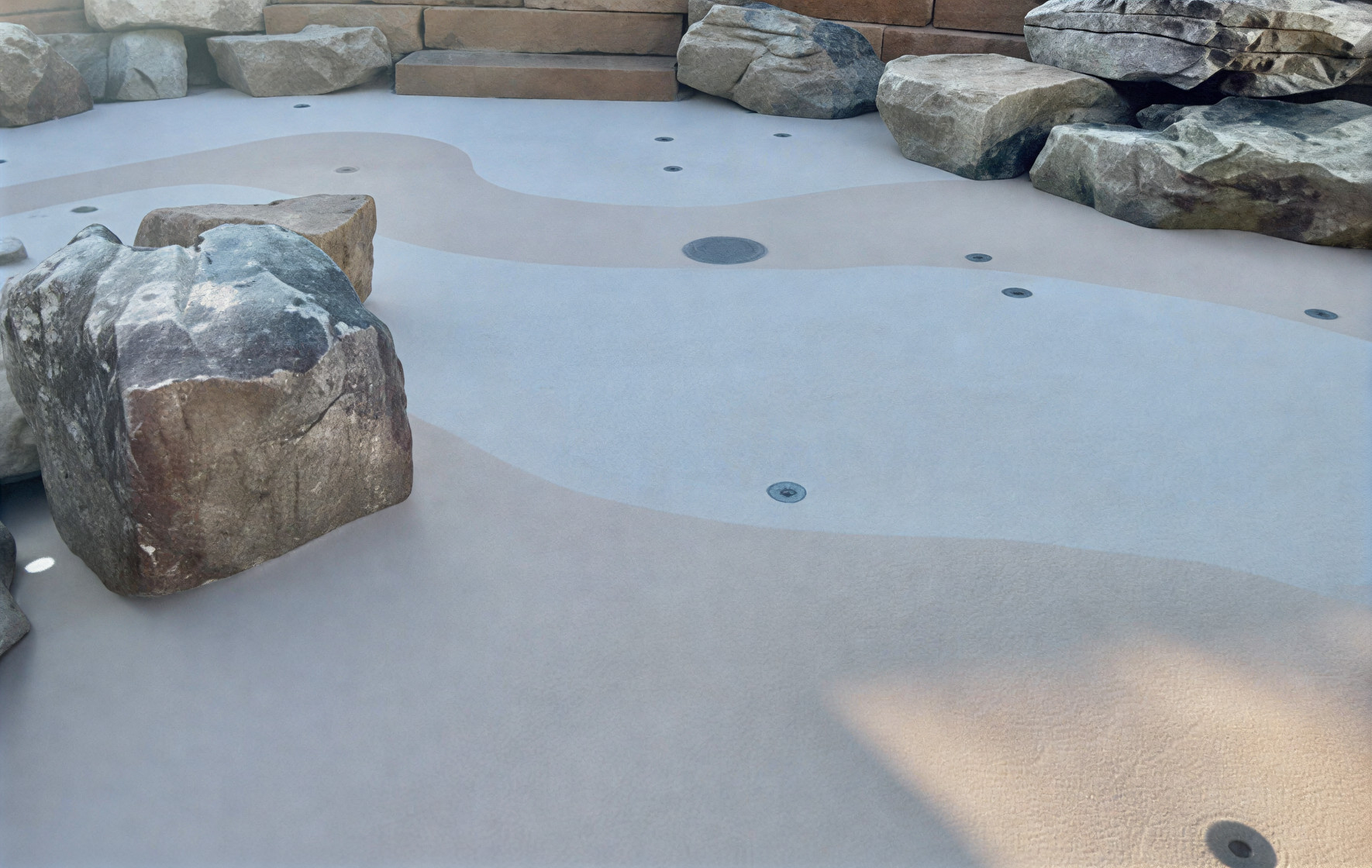 splash pad rock features in Austin, TX