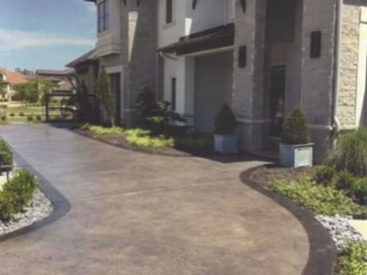 driveway water-based stain concrete floor in Austin, TX