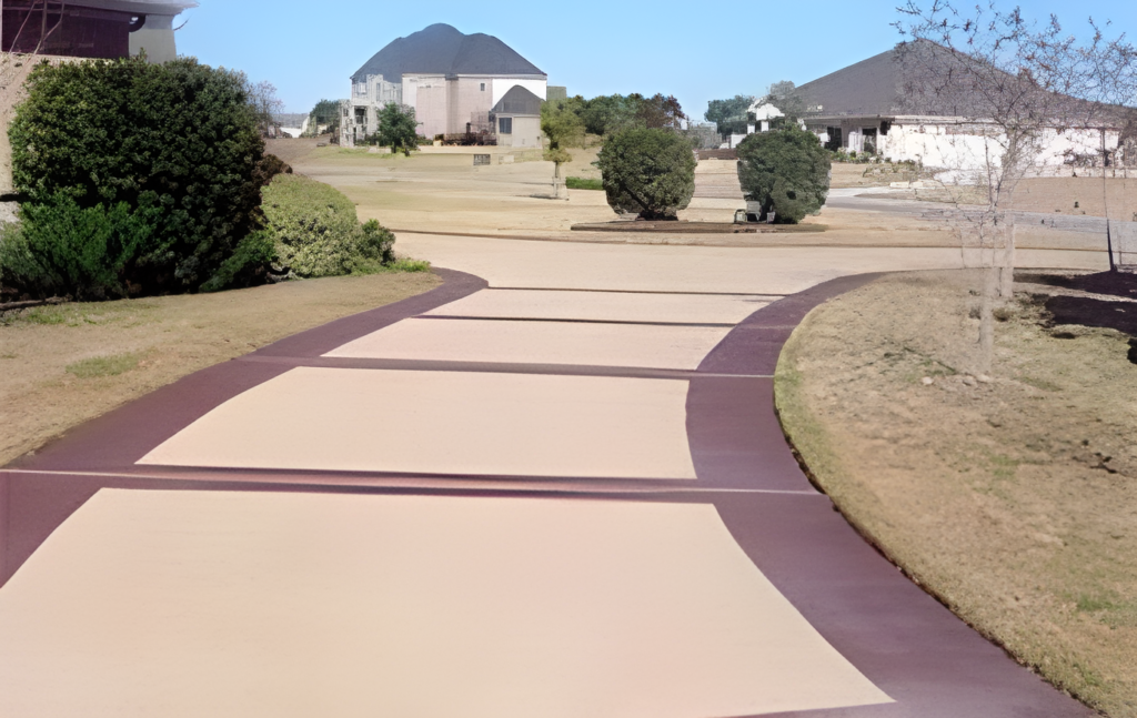 stained concrete driveway in Austin, TX