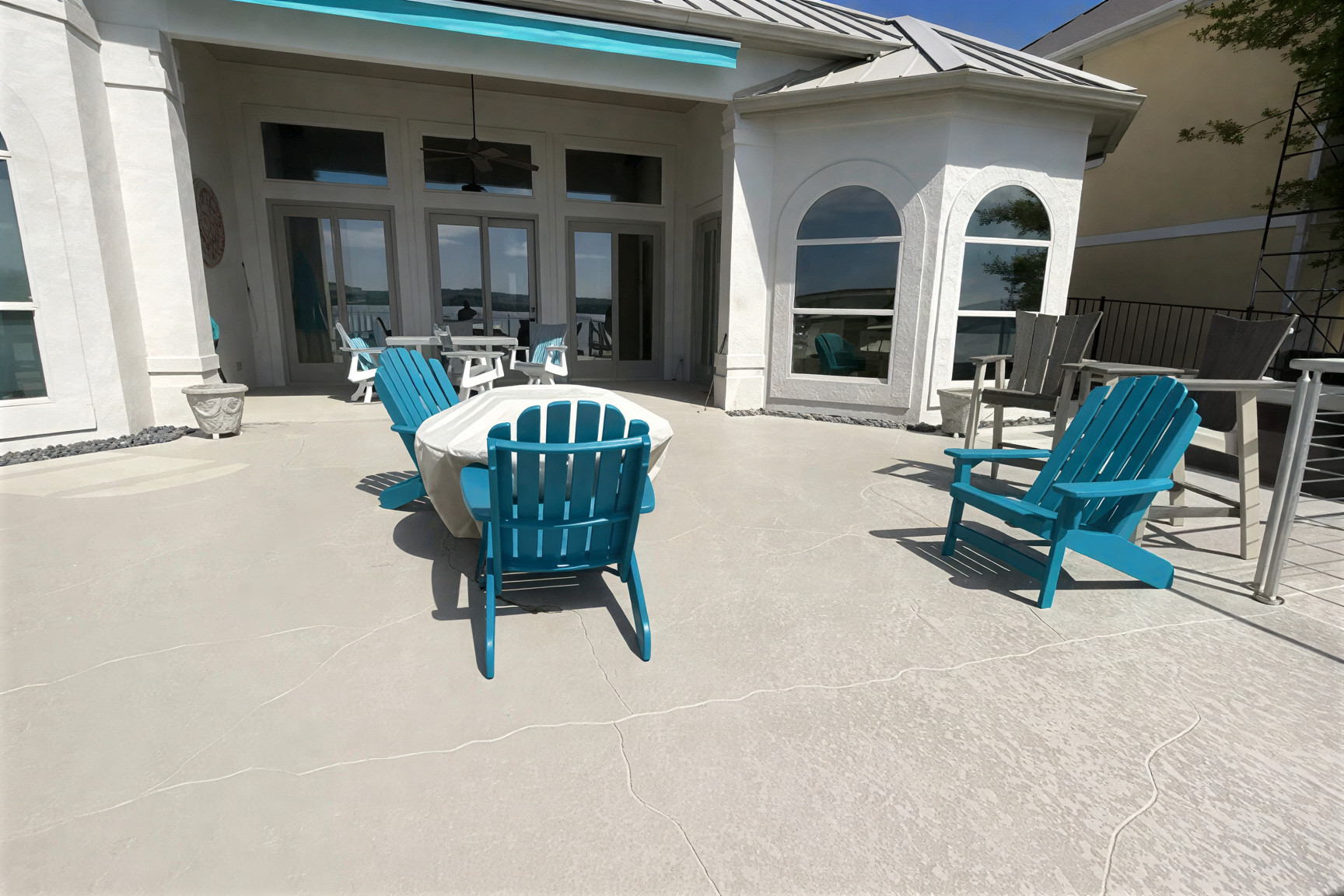 concrete outdoor patio overlay in Austin, TX