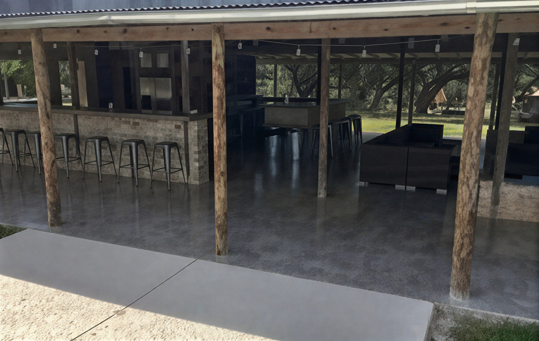 outdoor dining area in Austin, TX