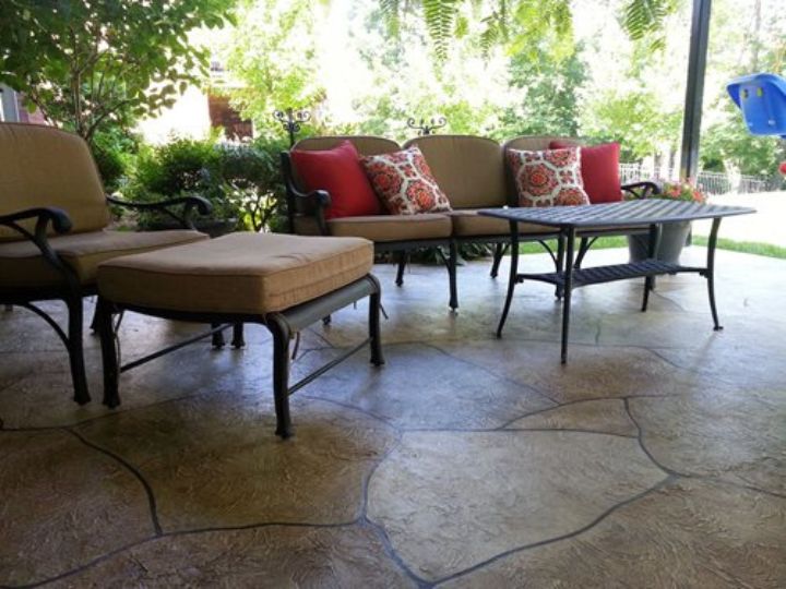 stamped overlay patio flooring in Austin, TX