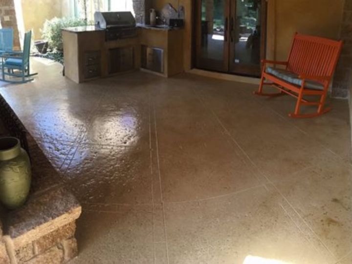 water-based stained concrete patio in Austin, TX
