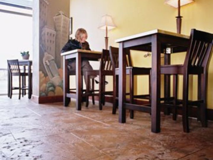 water-based coffee shop interior floor in Austin, TX
