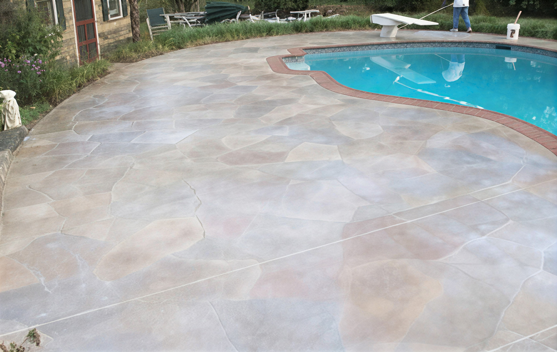 pool deck stamped concret flooring in Austin, TX