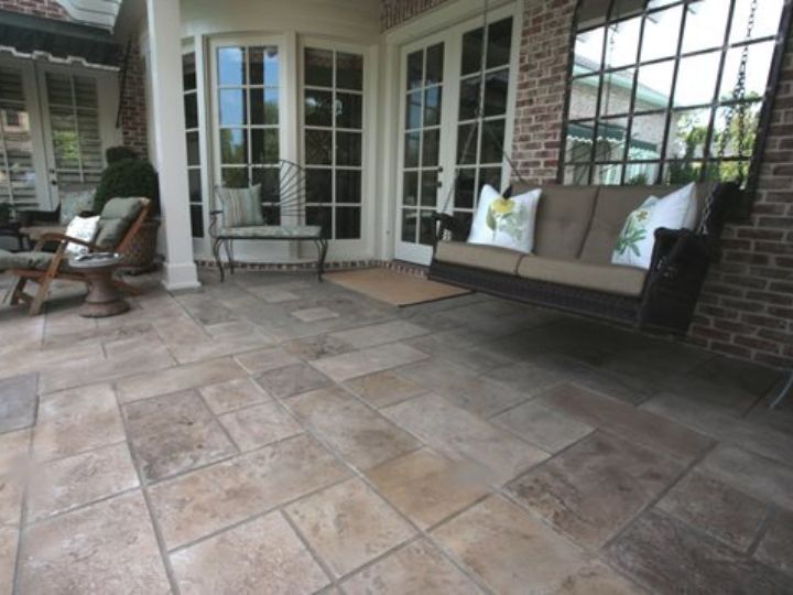 patio stamped concrete overlay in Austin, TX