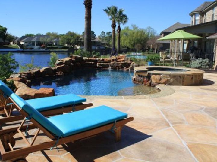 pool deck limestone overlay in Austin, TX