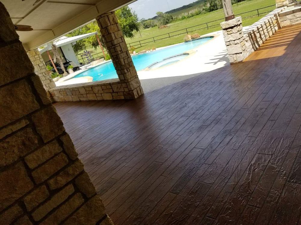 tuscan Sundek pool area in Austin, TX