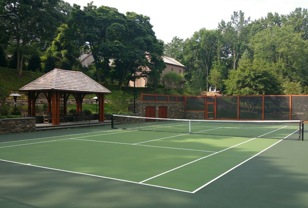 tennis court decorative installation